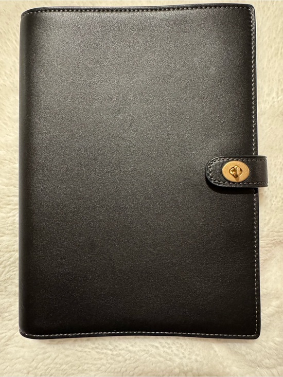 Coach Accessories - Coach Black Glovetanned Leather notebook cover with turnlock